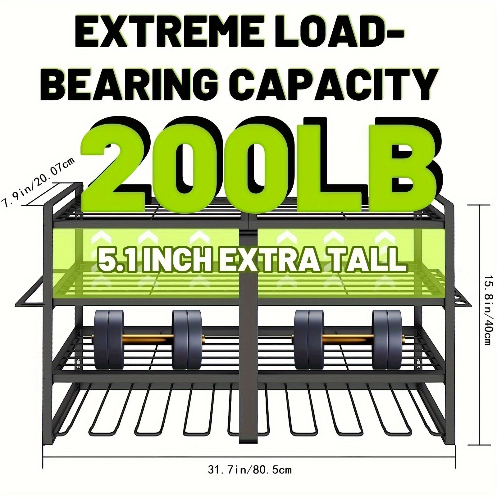 NNETM Wall Mounted 4-Tier Metal Tool Rack Organizer