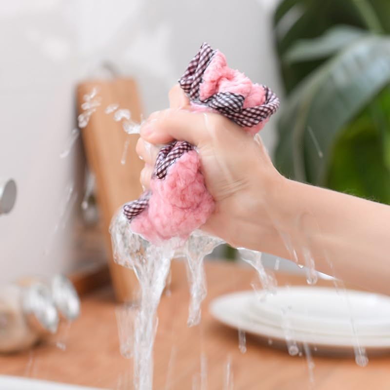 Hanging Cleaning Kitchen Towels Microfber Washcloths Reusable Dishtowels Household Super Absorbent Fast Drying, Microfiber Cleaning Cloth，10x10 Inch Beige Towels Set of 8