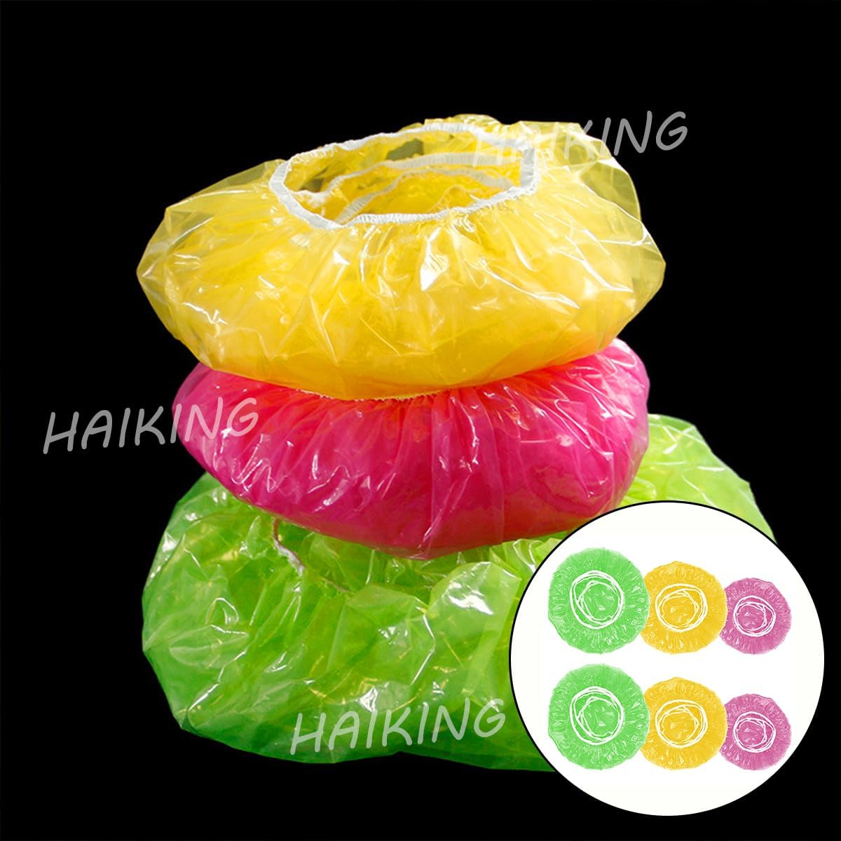 Food Storage Plastic Bowl Covers, 60 Pcs Reusable Colorful Elastic Food Covers for Kitchen, Outdoor Picnic (3 Sizes)