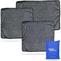 Bathroom Drying Cloth XXL - 40 x 60 cm Original All Purpose Microfibre Cleaning Cloth - Streak & Lint Free Cloth, Premium Quality Drying Towel for Bathrooms (2, Black)