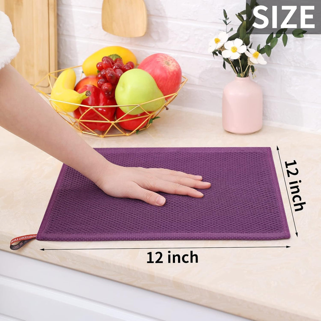 Hanging Cleaning Kitchen Towels Microfber Washcloths Reusable Dishtowels Household Super Absorbent Fast Drying, Microfiber Cleaning Cloth，10x10 Inch Beige Towels Set of 8