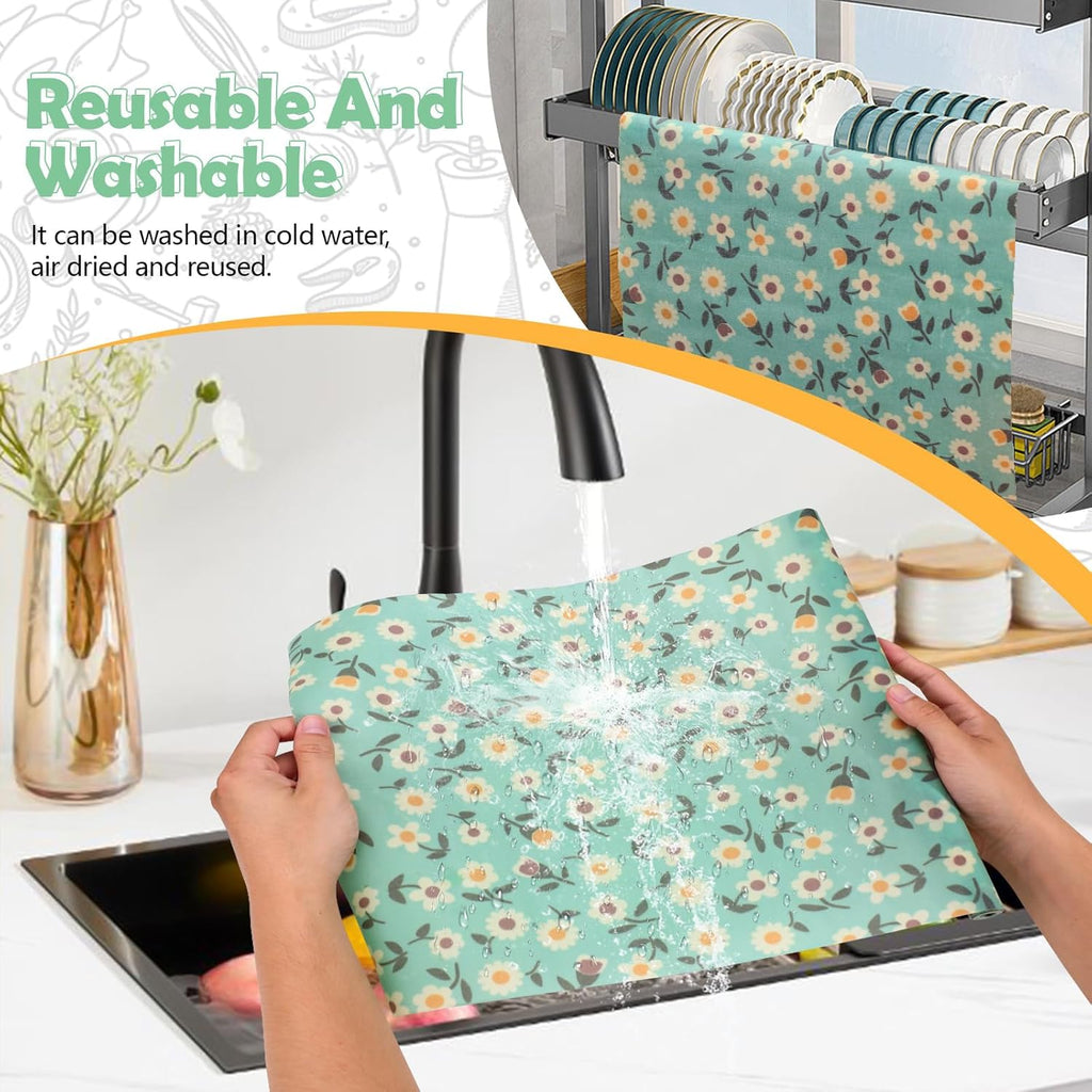 Beeswax Wraps for Food, Large 39.4’’ x 13’’ Beeswax Wrap Roll, Reusable Beeswax Paper Food Wrap for Bread Sandwich Wrapper Bowl Covers, Sunflower