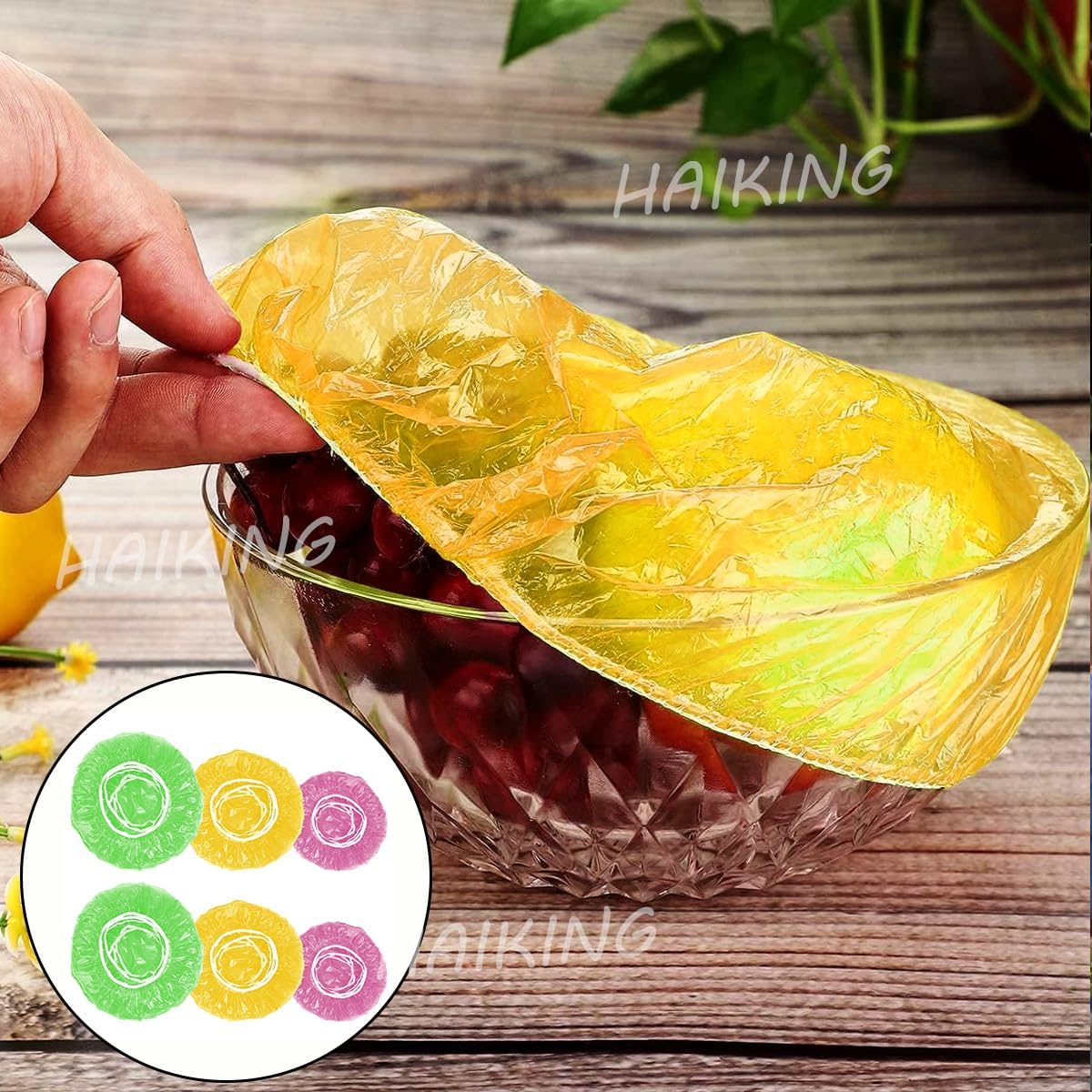 Food Storage Plastic Bowl Covers, 60 Pcs Reusable Colorful Elastic Food Covers for Kitchen, Outdoor Picnic (3 Sizes)
