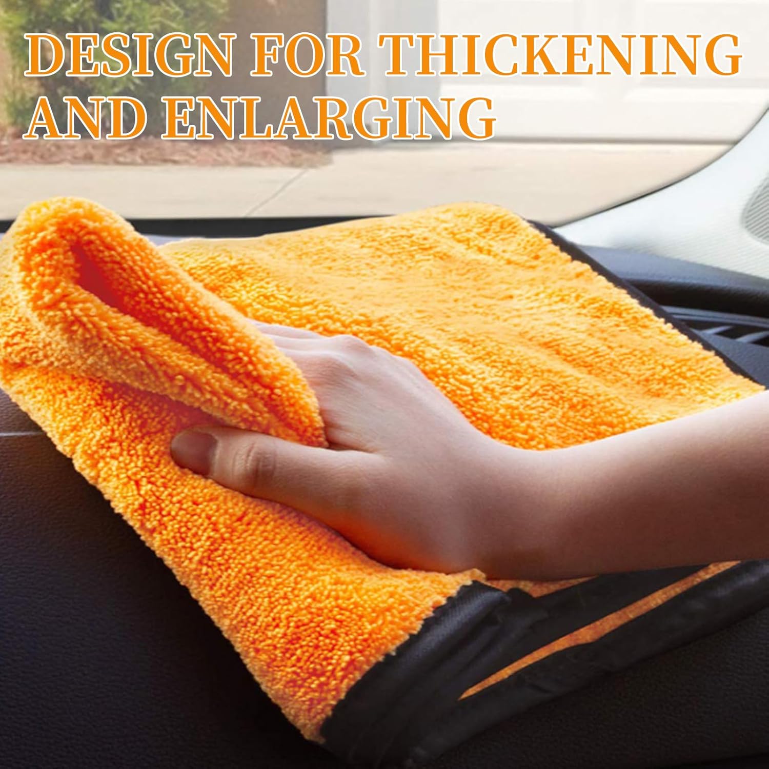 6 pcs Professional Premium Microfiber Towels for Household and Automotive Cleaning, Dual-Sided Car Washing and Detailing Cloths, 17 x 17 inches, Ultra Soft and Highly Absorbent
