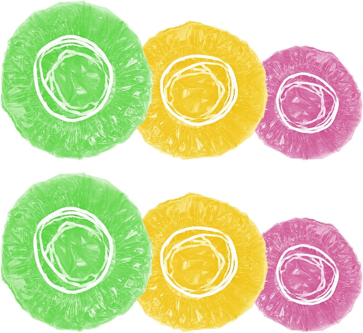 Food Storage Plastic Bowl Covers, 60 Pcs Reusable Colorful Elastic Food Covers for Kitchen, Outdoor Picnic (3 Sizes)