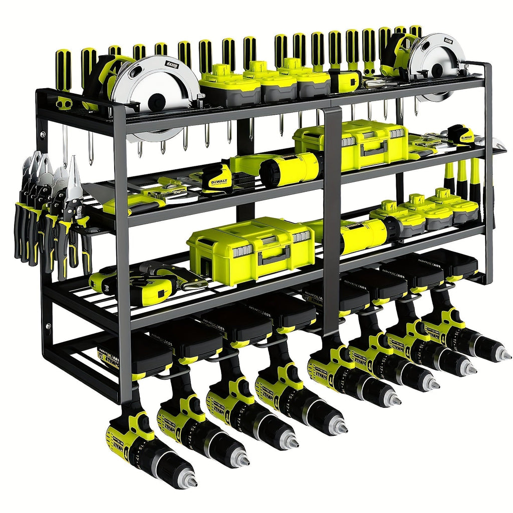NNETM Wall Mounted 4-Tier Metal Tool Rack Organizer