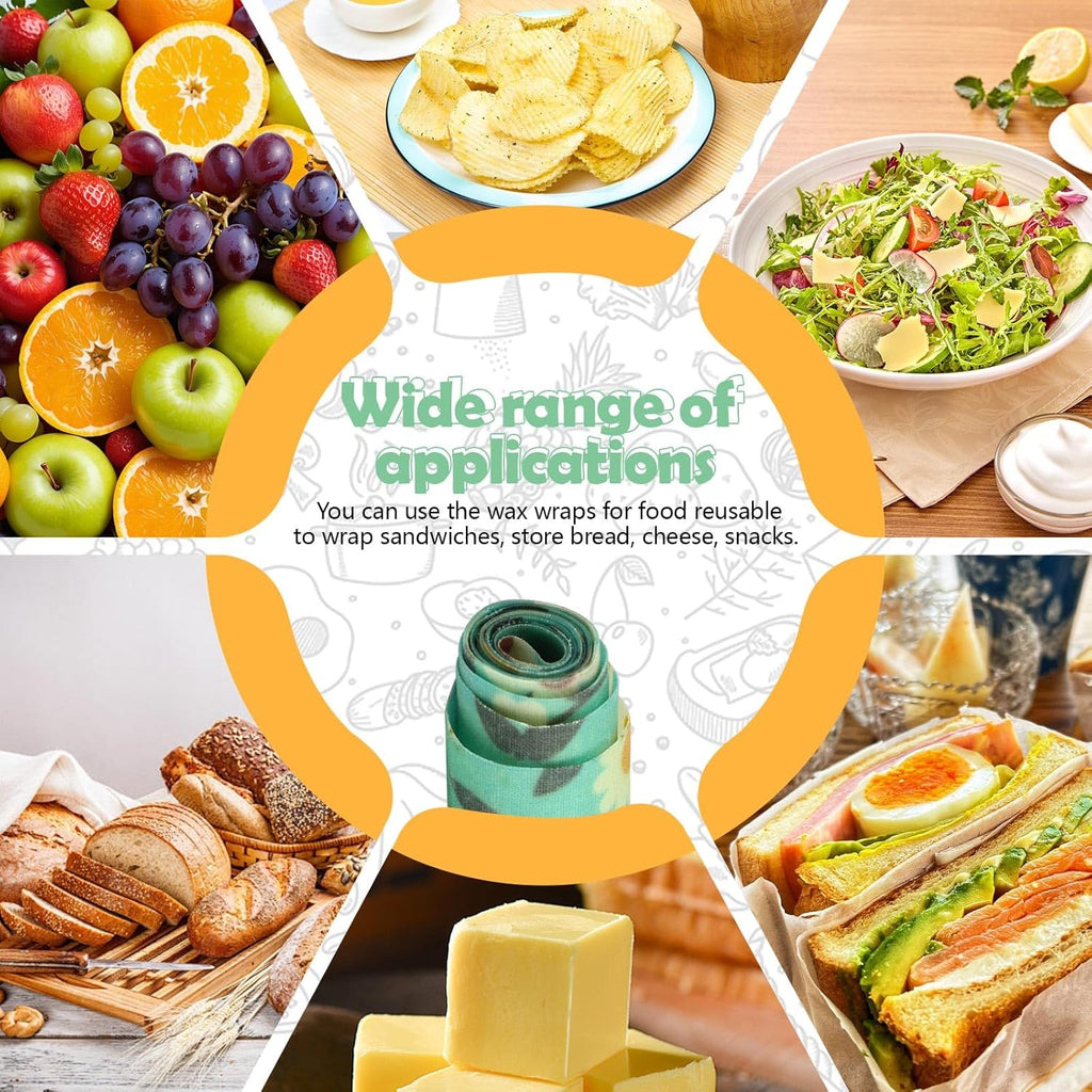Beeswax Wraps for Food, Large 39.4’’ x 13’’ Beeswax Wrap Roll, Reusable Beeswax Paper Food Wrap for Bread Sandwich Wrapper Bowl Covers, Sunflower