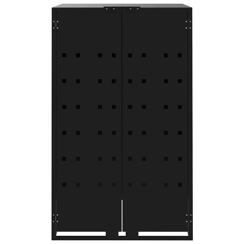 NNEVL Wheelie Bin Storage for 4 Bins Black 276x79x117 cm Steel