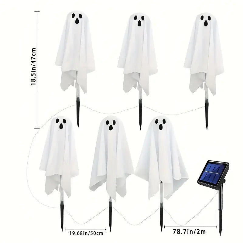 NNETM Solar Garden Lights 6-Pack Halloween Ghosts
